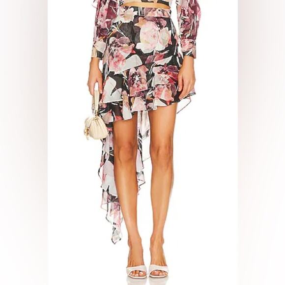 New MISA Los Angeles Sky Skirt in Flora Tropical Mix Women’s size Medium Floral - Picture 1 of 7